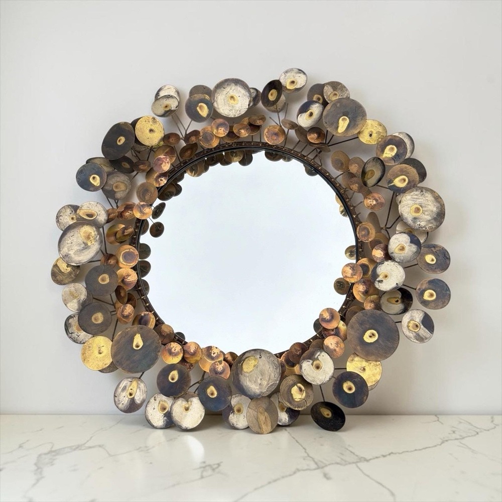 Original C. Jere Signed Clouds Raindrop Mirror 1969 Mid 20th Century Modern